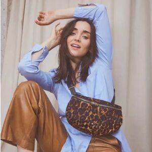 Herbert Frere Souer Leopard Print Crossbody Bag (Similar to Clare V)
